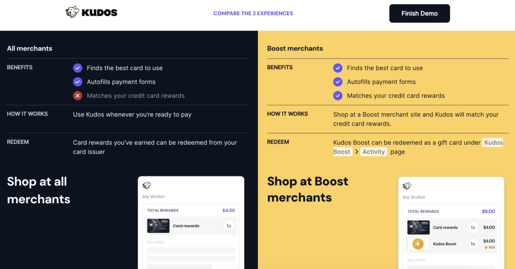 kudos rewards merchants